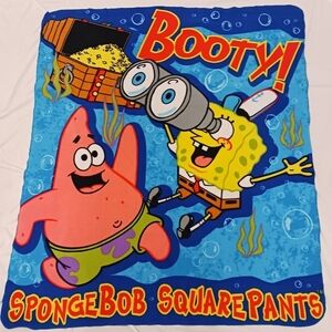 Vtg Spongebob Square Pants Patrick BOOTY! Fleece Throw Nickelodeon 2003 55×47